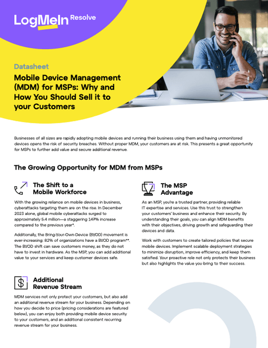 Mobile Device Management (MDM) for MSPs: Why and How You Should Sell it to your Customers